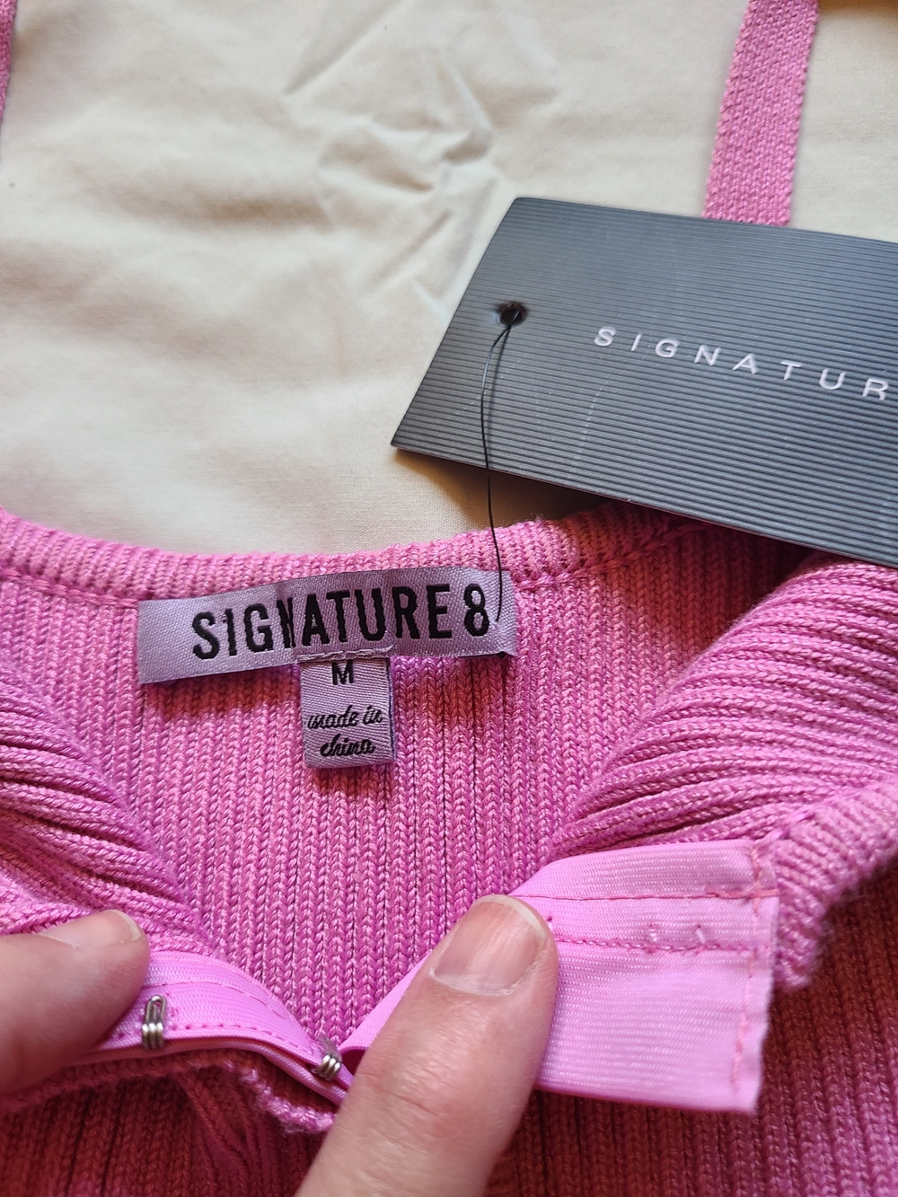 Signature8 Sleek Lavender-Pink Ribbed Midi Dress - Picture 3 of 3